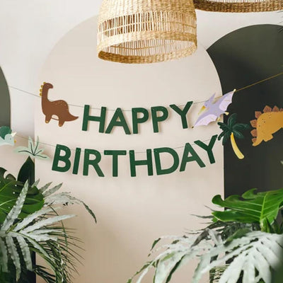 Festone in Carta Dinosauri Happy Birthday Multicolor 300 cm