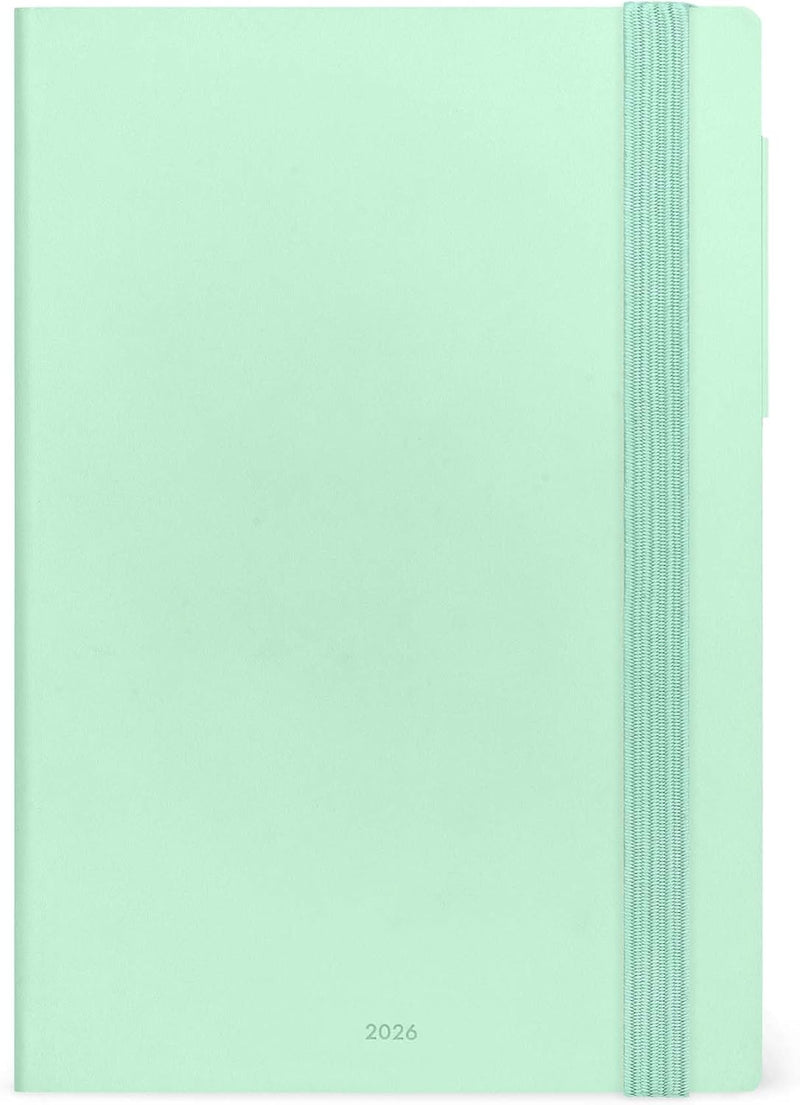 Agenda 12 Mesi Legami Giornaliera Medium 2026 Pastel Mint con Chiusura ad Elastico