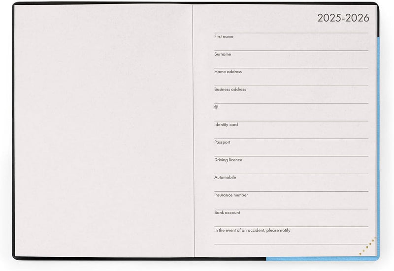 Agenda 12 Mesi Legami Giornaliera Small 2026 Retro Blue con Chiusura ad Elastico