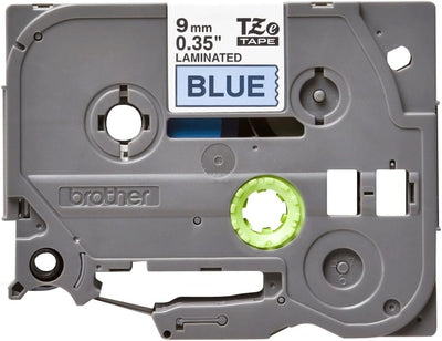 Cassetta Nastro Laminato Brother Nero su Blu 9 mm