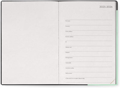 Agenda 12 Mesi Legami Settimanale Medium con Notebook 2026 Pastel Mint con Chiusura ad Elastico