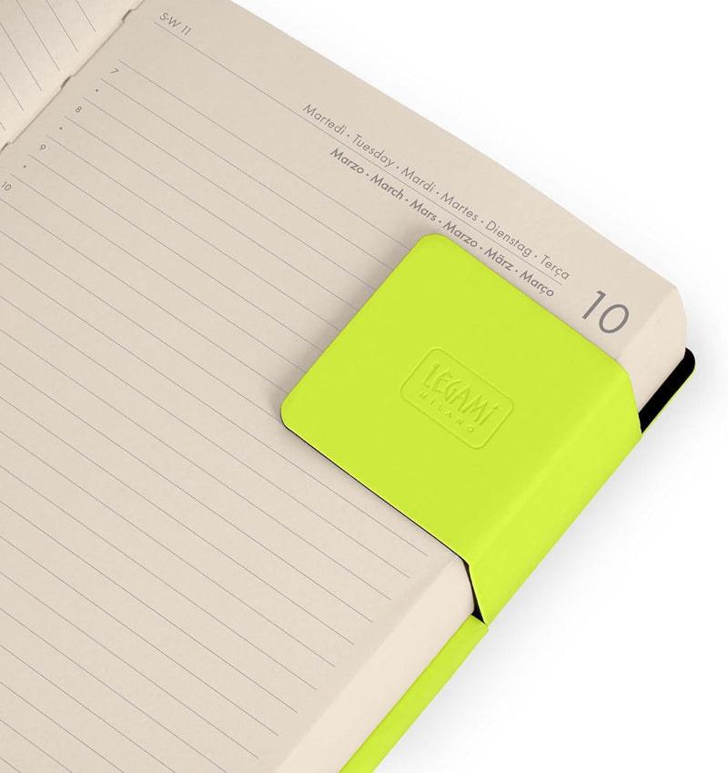 Agenda 12 Mesi Legami Giornaliera Medium 2026 Chartreuse con Chiusura ad Elastico