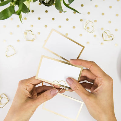 Clip Segnaposto Cuore Oro 2,3 cm - 10 pezzi
