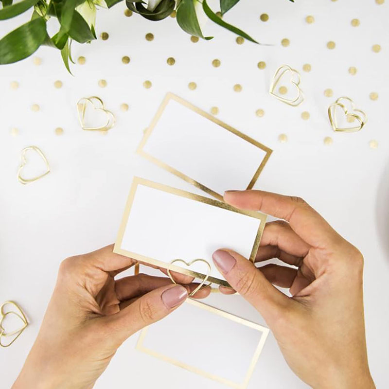 Clip Segnaposto Cuore Oro 2,3 cm - 10 pezzi