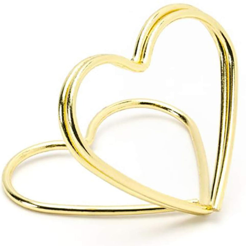 Clip Segnaposto Cuore Oro 2,3 cm - 10 pezzi