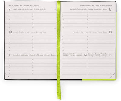 Agenda 12 Mesi Legami Settimanale Small 2026 Chartreuse con Chiusura ad Elastico