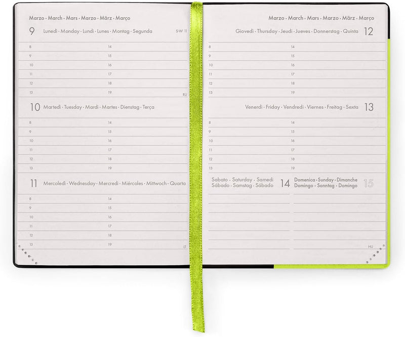 Agenda 12 Mesi Legami Settimanale Small 2026 Chartreuse con Chiusura ad Elastico
