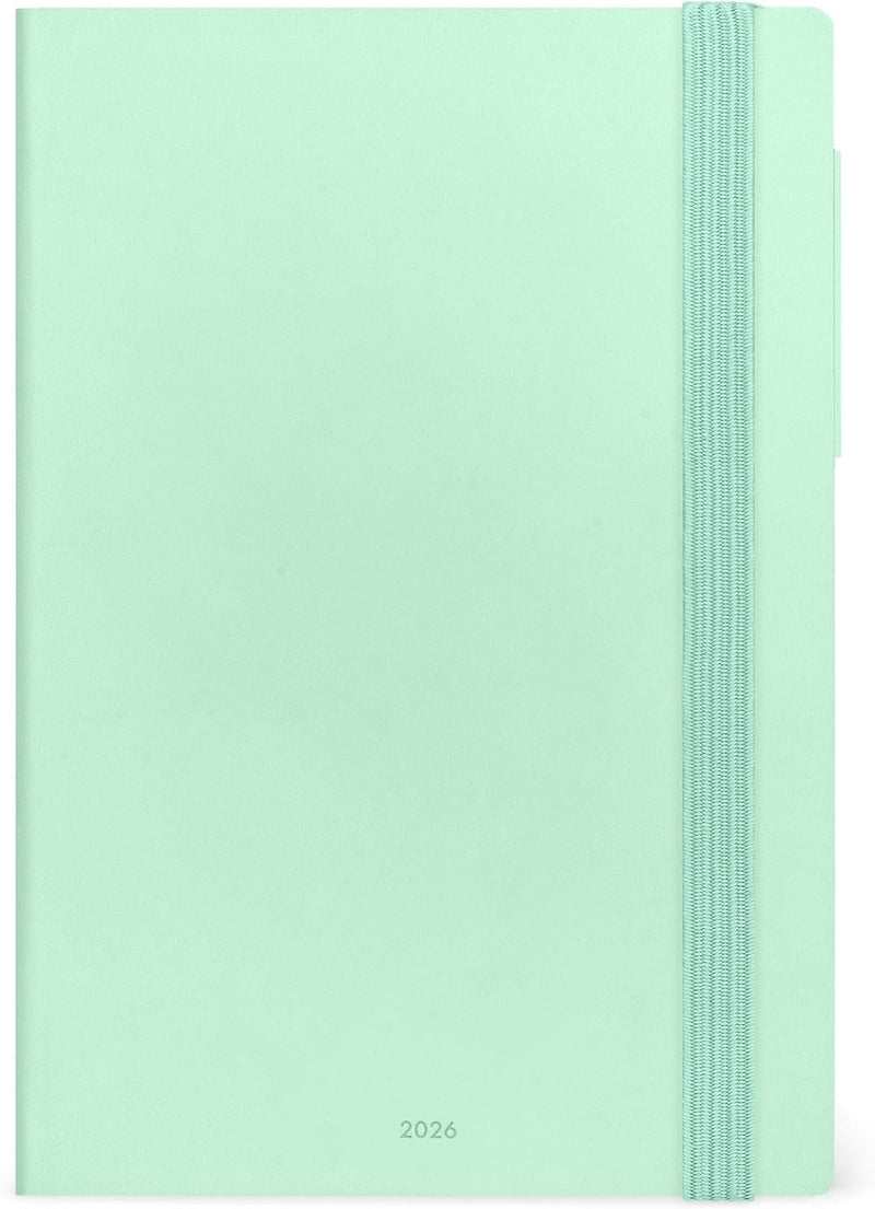 Agenda 12 Mesi Legami Settimanale Medium con Notebook 2026 Pastel Mint con Chiusura ad Elastico