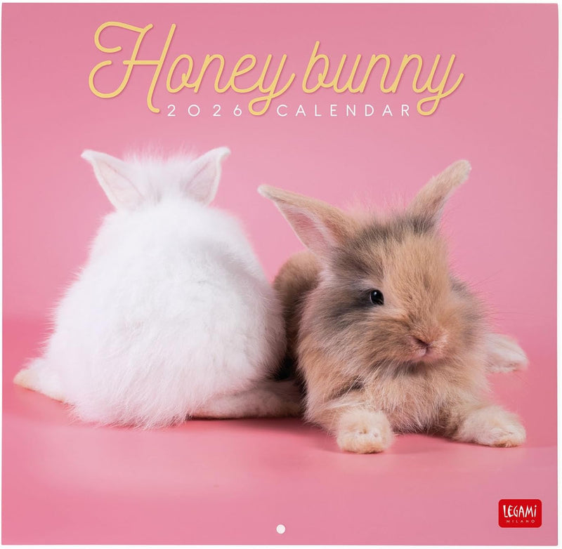 Calendario da Parete 12 Mesi Legami con Planner Annuale 2026 Honey Bunny 30 x 29 cm