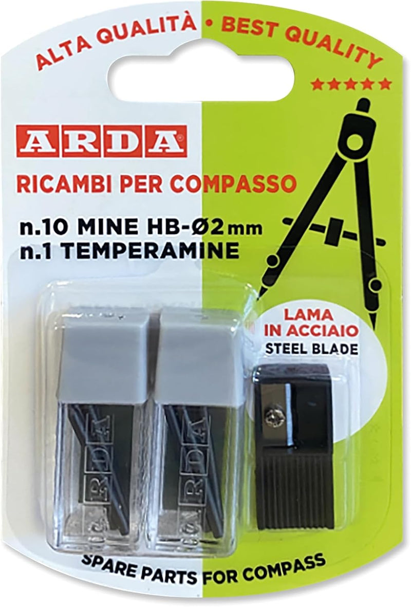 Set Ricambi per Compasso con 10 Mine HB e 1 Temperamine