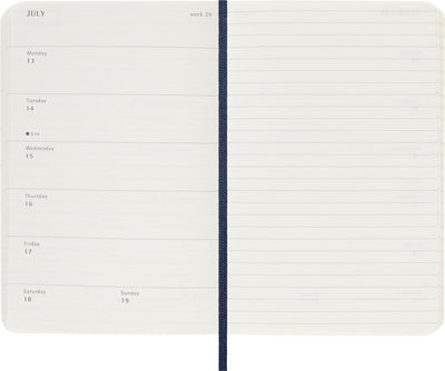 Agenda 18 Mesi Settimanale Moleskine Pocket con Copertina Morbida Blu Zaffiro 2026