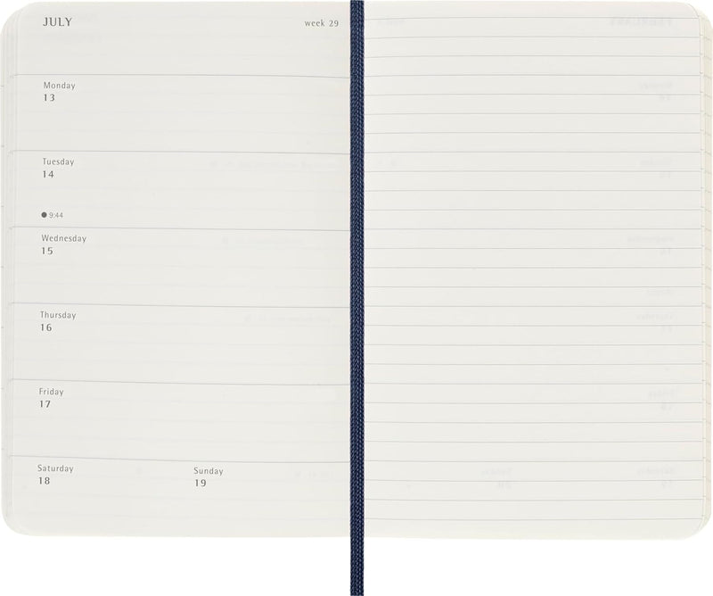 Agenda 18 Mesi Settimanale Moleskine Pocket con Copertina Morbida Blu Zaffiro 2026