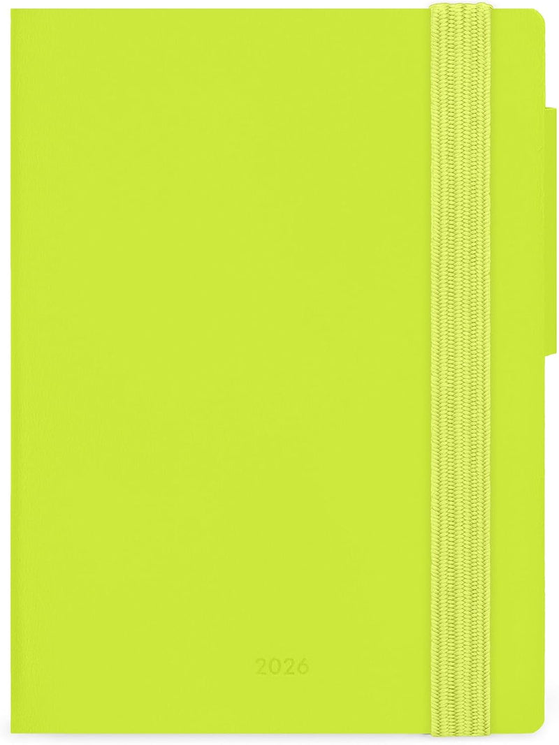 Agenda 12 Mesi Legami Settimanale Mini con Rubrica 2026 Chartreuse con Chiusura ad Elastico
