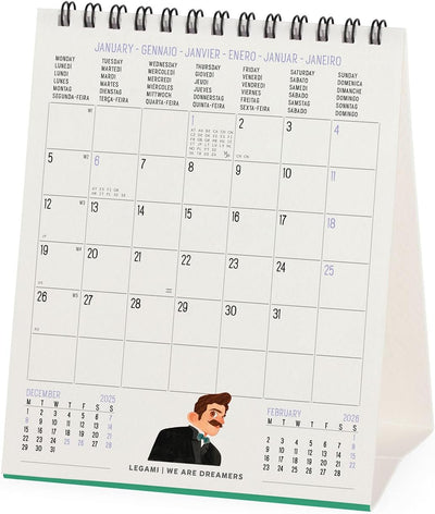 Calendario da Tavolo 12 Mesi Legami con Planner Annuale 2026 Book Lover's 12 x 14,5 cm