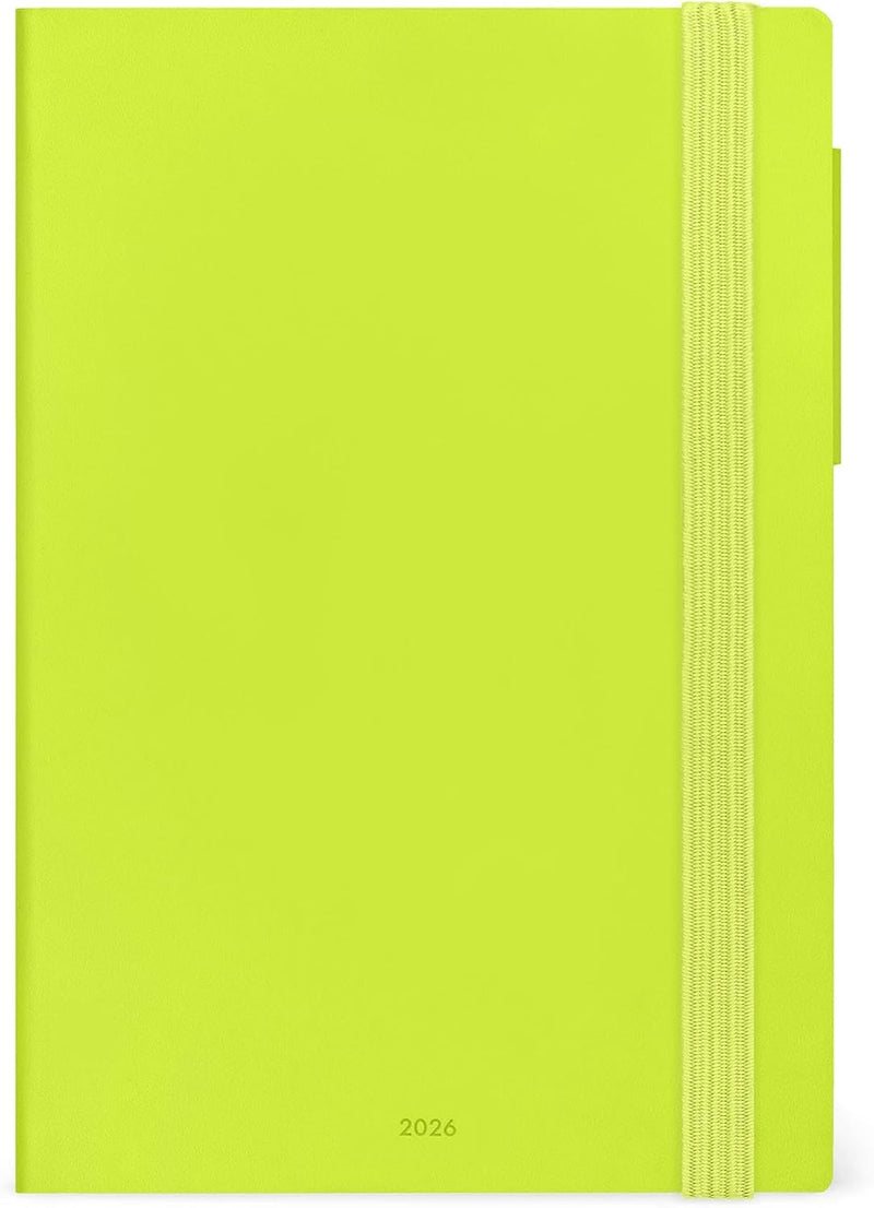 Agenda 12 Mesi Legami Settimanale Medium 2026 Chartreuse con Chiusura ad Elastico