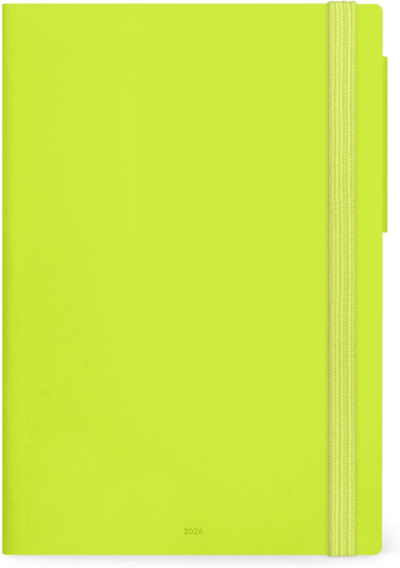 Agenda 12 Mesi Legami Giornaliera Large 2026 Chartreuse con Chiusura ad Elastico