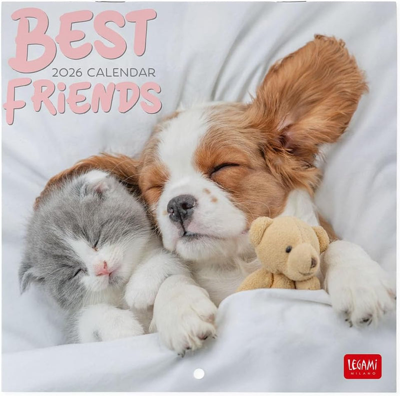Calendario da Parete 12 Mesi Legami con Planner Annuale 2026 Best Friends 18 x 18 cm