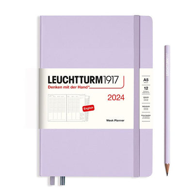 Agenda Settimanale Verticale Medium A5 Rigida 2024 Lilac