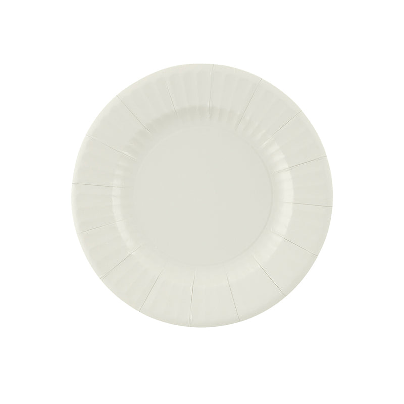 Piatti in Carta Biocompostabile Bianco 21 cm - 8 pezzi