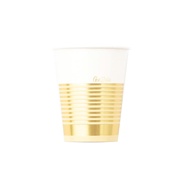 Bicchieri in Carta Elegance Gold 250 cc - 8 pezzi