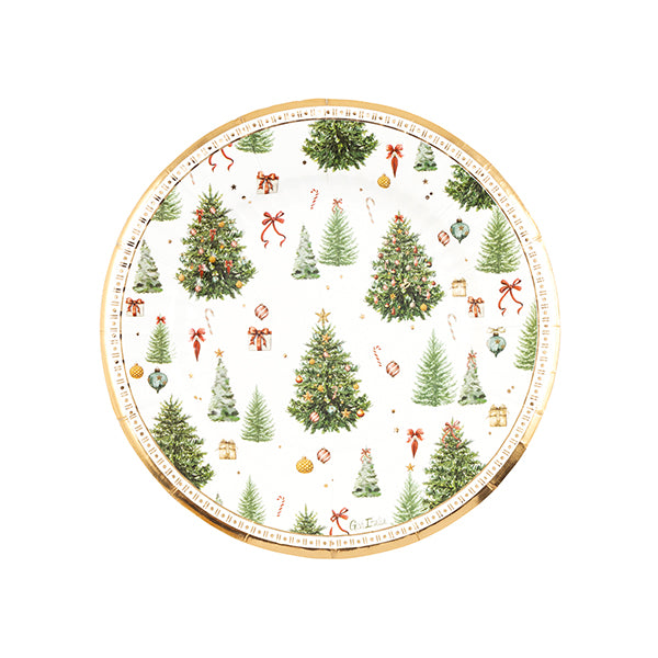 Piatti Fondi in Carta Christmas Forest 21 cm - 8 pezzi