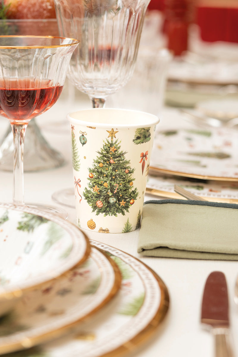 Bicchieri in Carta Christmas Forest 250 cc - 8 pezzi