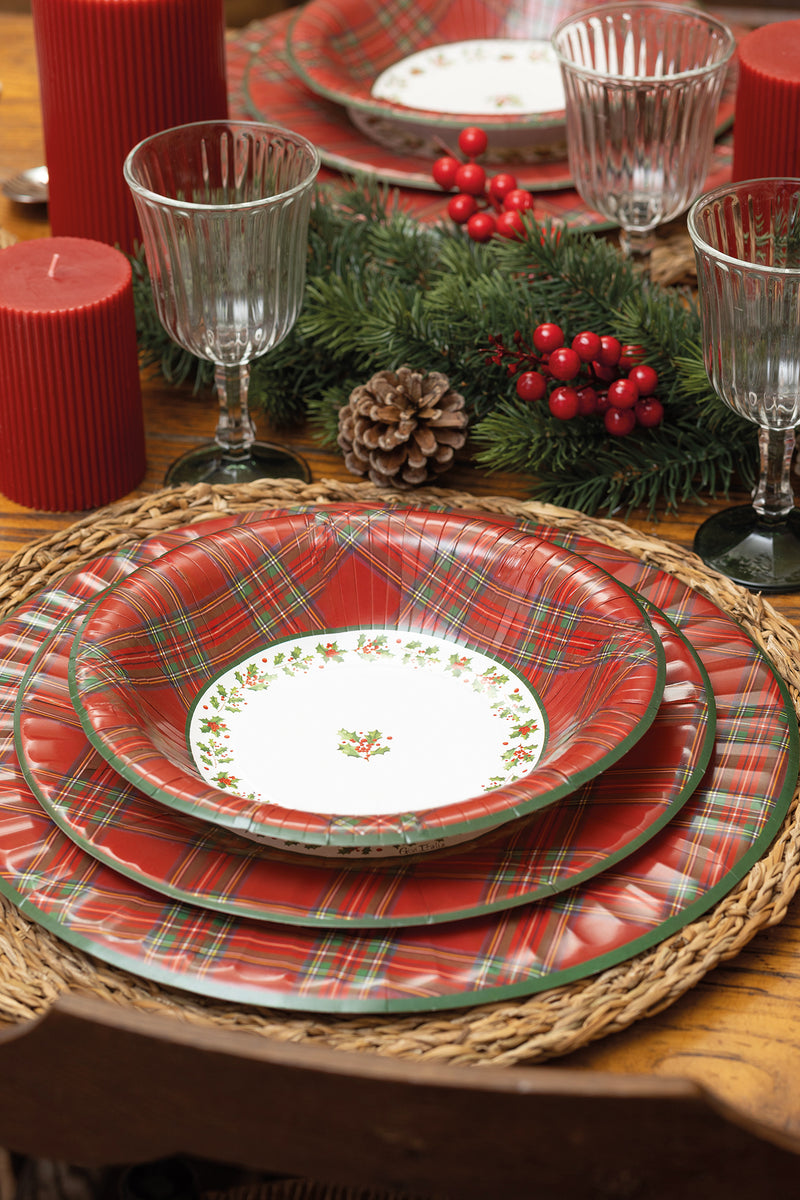 Bicchieri in Carta Scottish Christmas 250 cc - 8 pezzi