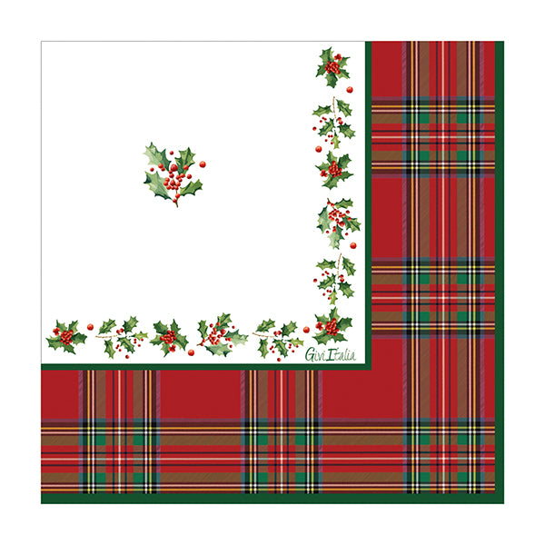 Tovaglioli Scottish Christmas 33 x 33 cm - 16 pezzi