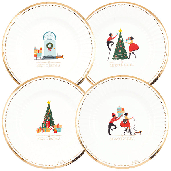 Piatti Fondi in Carta Christmas Story 23 cm - 8 pezzi