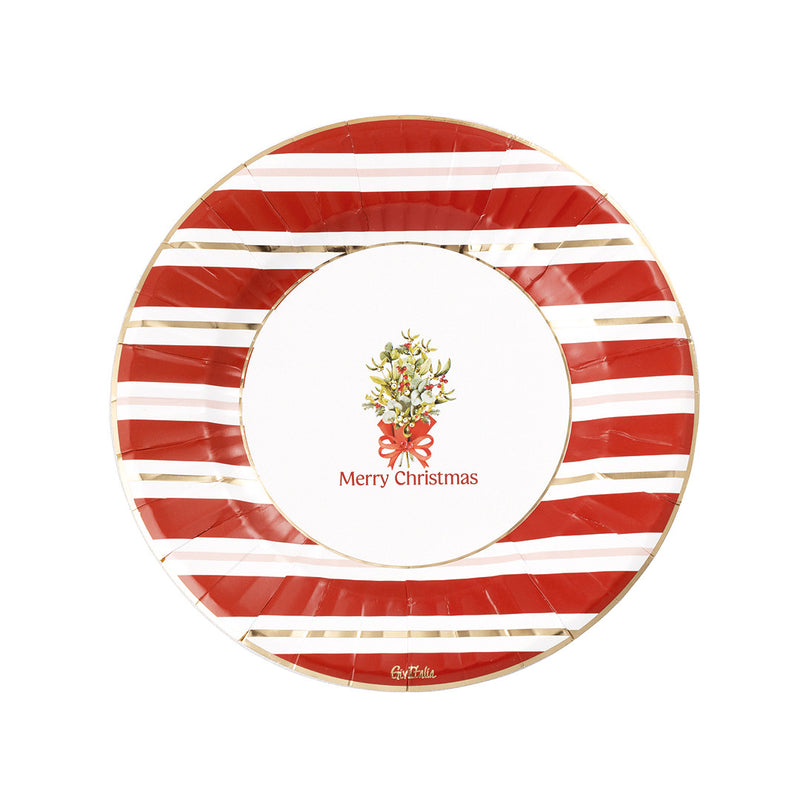Piatti Piani in Carta Christmas Party 23 cm - 8 pezzi