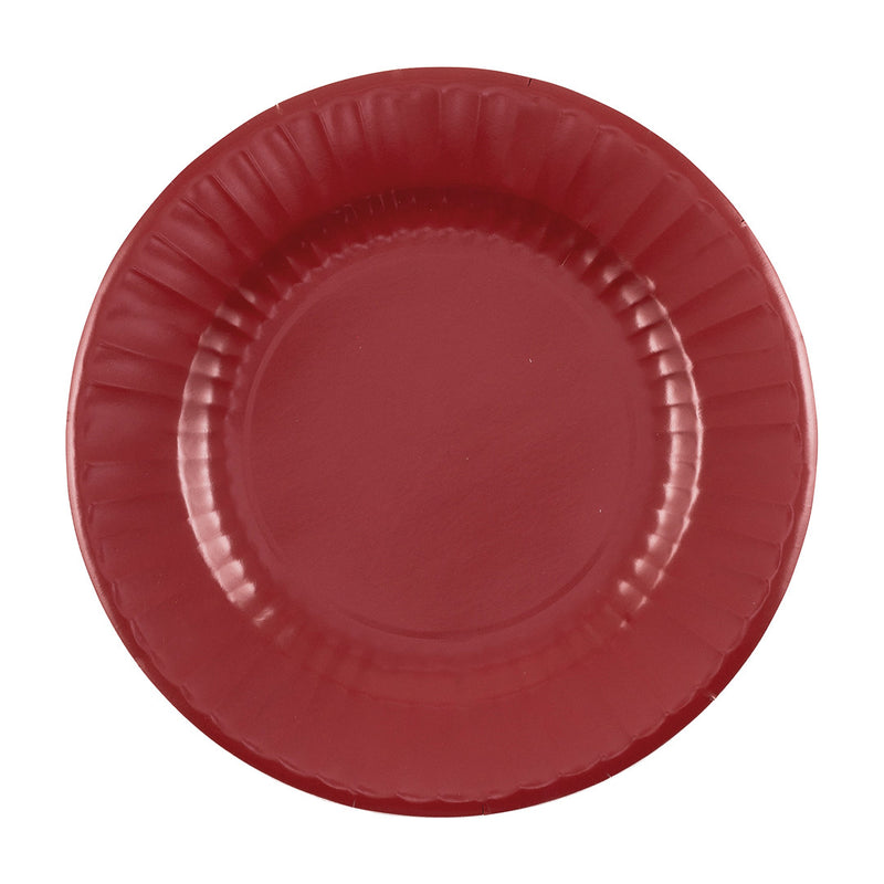 Piatti Round in Carta Bordeaux 27 cm - 8 pezzi