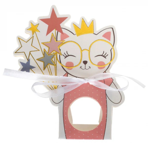 Scatolina in Carta Kitty Rosa 13 x 3 x 13 cm - 6 pezzi
