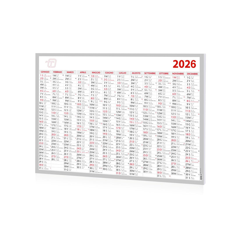 Calendario Murale Intempo 2026 in Cartoncino Colorato 68 x 48 cm