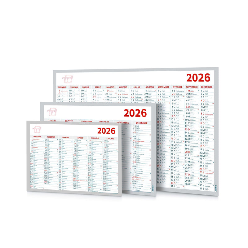 Calendario Murale Intempo 2026 in Cartoncino Colorato 48 x 33 cm