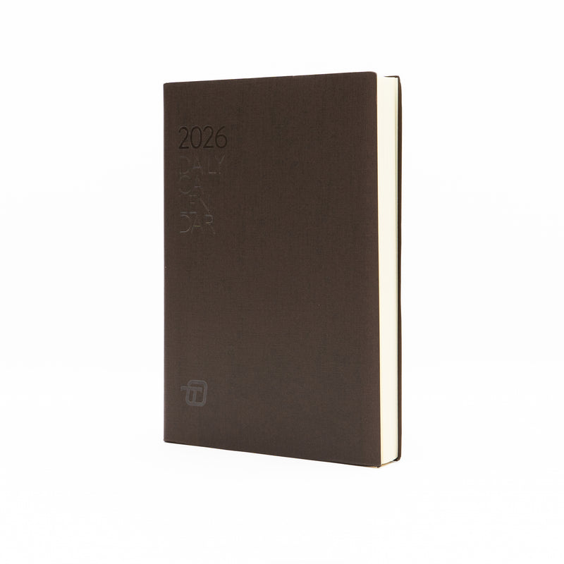 Refill Agenda 12 Mesi Giornaliera 2026 Intempo con Fasciatura Esterna in Cartoncino Marrone 15 x 21 cm