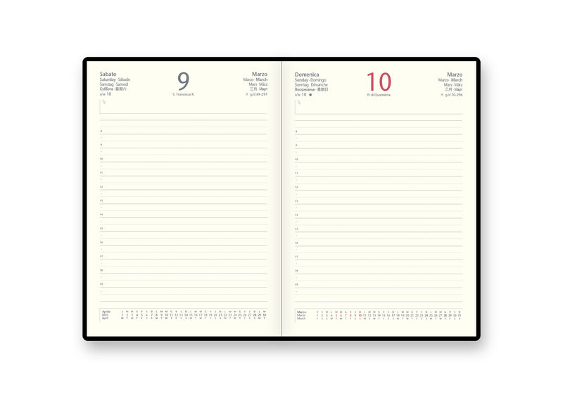 Refill Agenda 12 Mesi Giornaliera 2026 Intempo con Fasciatura Esterna in Cartoncino Marrone 15 x 21 cm