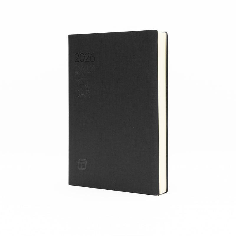 Refill Agenda 12 Mesi Giornaliera 2026 Intempo con Fasciatura Esterna in Cartoncino Nero 15 x 21 cm