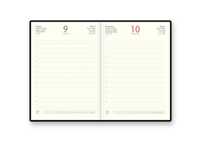 Refill Agenda 12 Mesi Giornaliera 2026 Intempo con Fasciatura Esterna in Cartoncino Nero 15 x 21 cm