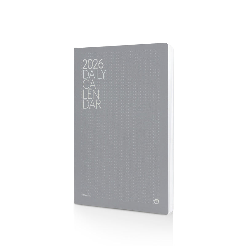 Refill Agenda 12 Mesi Giornaliera 2026 Intempo con Fasciatura Esterna in Cartoncino Grigio 17 x 24 cm