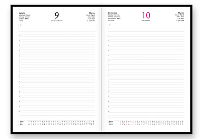 Refill Agenda 12 Mesi Giornaliera 2026 Intempo con Fasciatura Esterna in Cartoncino Grigio 21 x 30 cm
