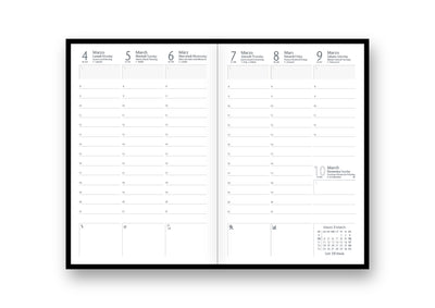 Refill Agenda 12 Mesi Settimanale 2026 Intempo con Fasciatura Esterna in Cartoncino Grigio 10 x 15 cm