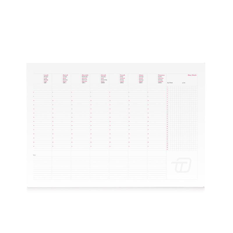 Planning 12 Mesi Settimanale Maxi Intempo Collato Perpetuo 50 x 35 cm