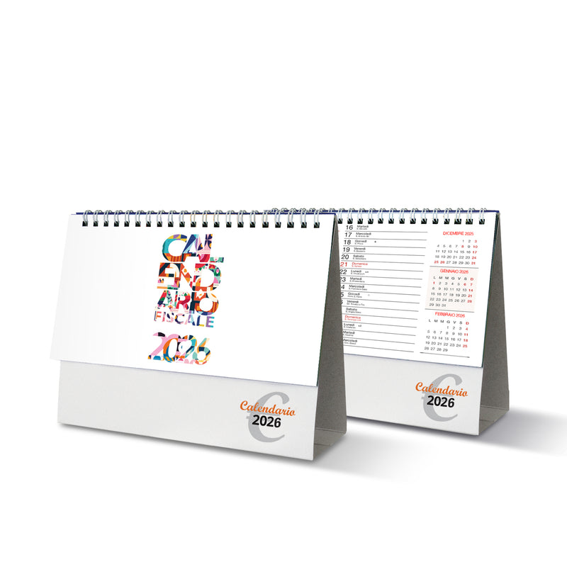 Calendario da Tavolo con Scadenze Fiscali 12 x 17 cm