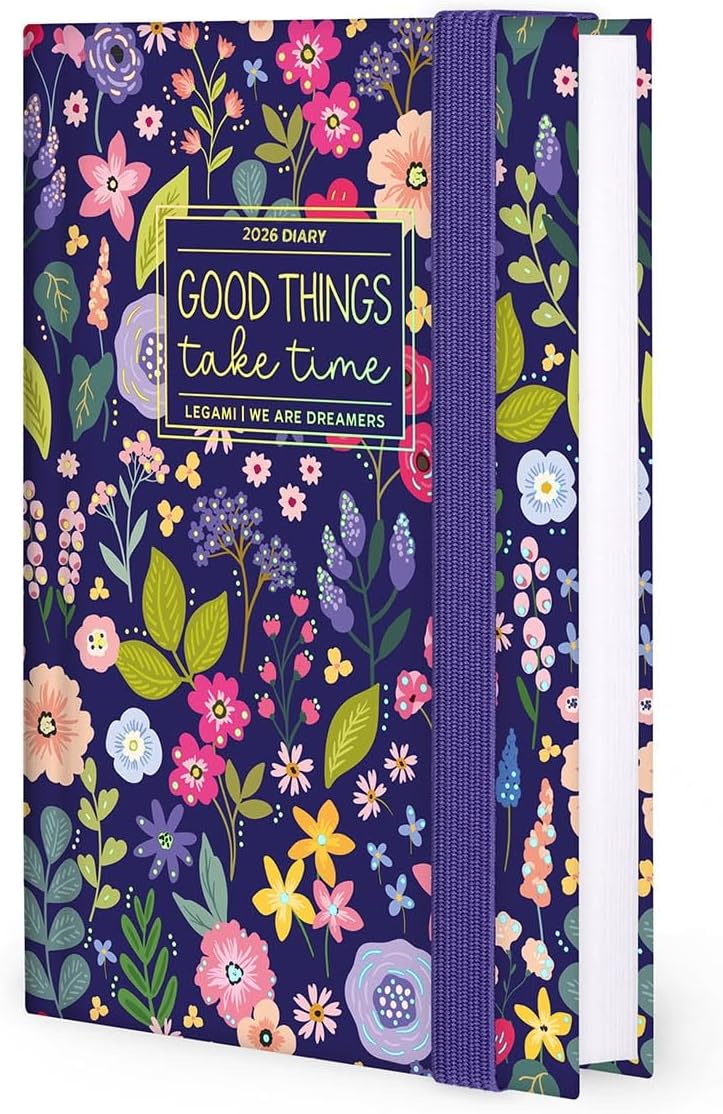 Agenda 12 Mesi Legami Giornaliera Fotografica Small 2026 Flowers con Chiusura ad Elastico