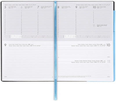 Agenda 12 Mesi Legami Giornaliera e Settimanale Large 2026 Retro Blue con Chiusura ad Elastico
