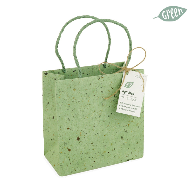 Borsa in Carta Eggshell Verde 12 x 12 x 6 cm