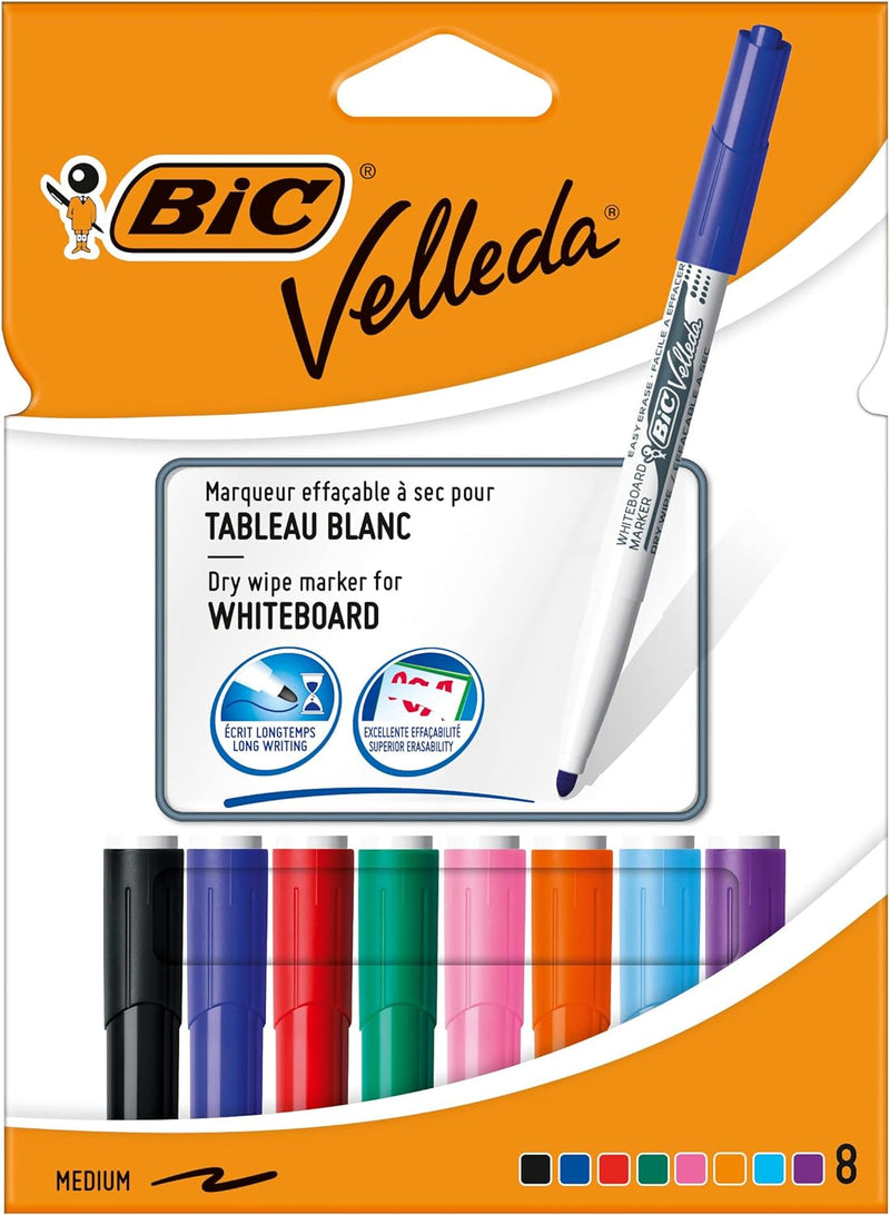 Pennarello per Lavagne Bic Velleda 1741 a Punta Media - 8 pezzi