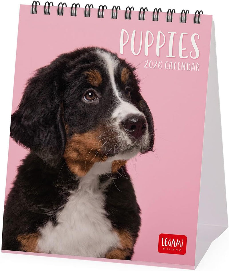 Calendario da Tavolo 12 Mesi Legami con Planner Annuale 2026 Puppies 12 x 14,5 cm