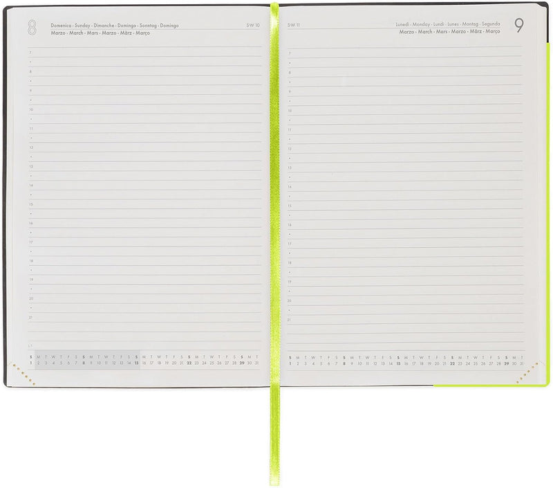 Agenda 12 Mesi Legami Giornaliera Large 2026 Chartreuse con Chiusura ad Elastico