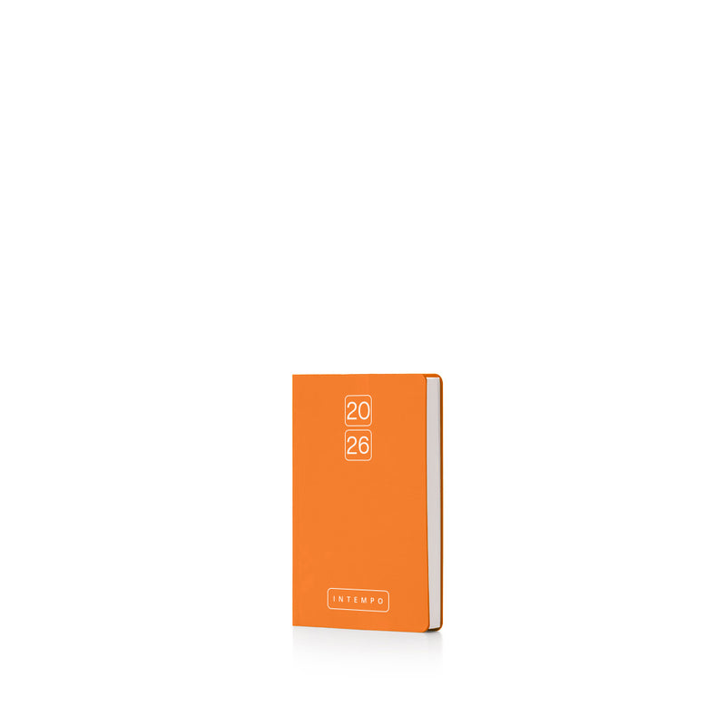Agenda 12 Mesi Giornaliera Intempo Bravo 2026 in Papercoat Arancio 9 x 13 cm
